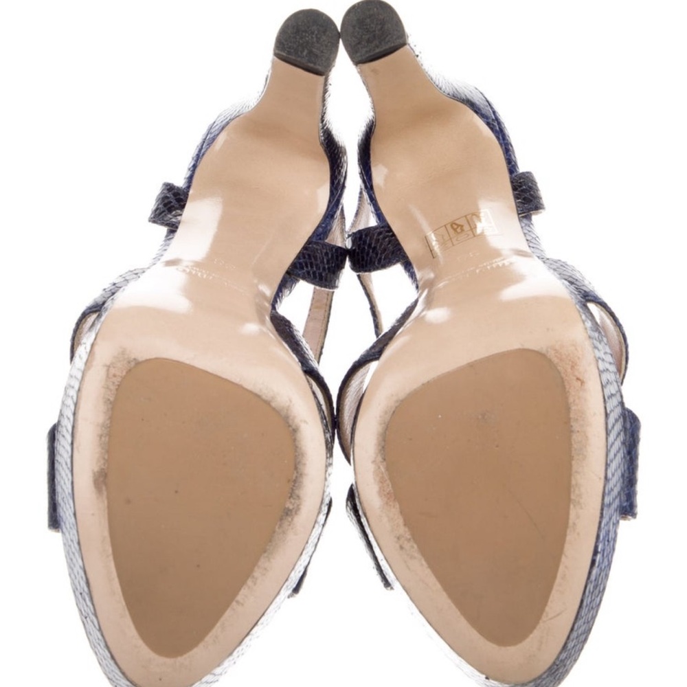 Miu Miu Navy Snakeskin Heels - Picture 3 of 5